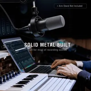 Microfone dinâmico FIFINE, microfone para PC de gravação de podcast XLRUSB para streaming de voz vocal, K688 Preto