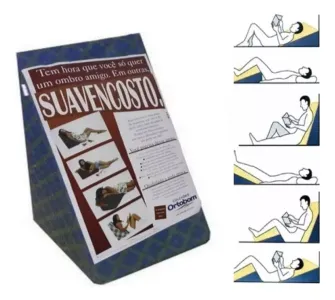 Ortobom Suave Encosto Apoio de Pernas 55x40cm cinza triangular, com capa de proteção