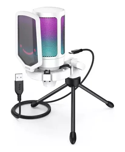 Microfone Fifine AmpliGame A6V Condensador Cardioide cor branco