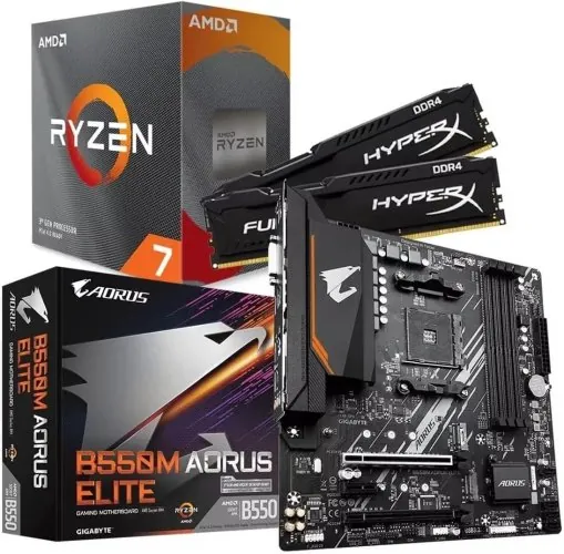 Kit Amd Ryzen 7 5700x + B550m Aorus Elite AM4 + 16gb 3200mhz