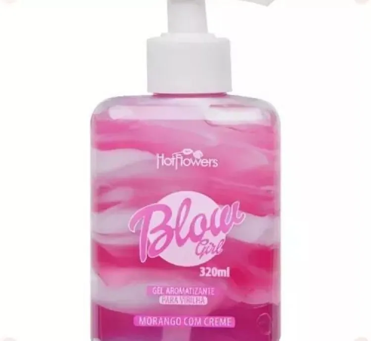 Blow Girl Gel Aromatizante Beijável Morango Com Creme 320ml