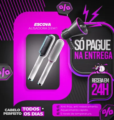 Escova Alisadora 3 em 1 3