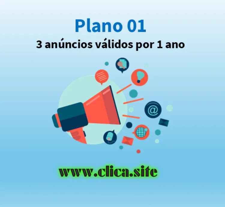 Plano 01 - 3 anúncios válidos por 1 ano