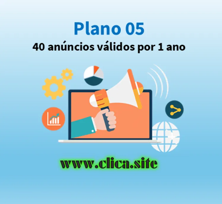 Plano 05 - 40 anúncios válidos por 1 ano