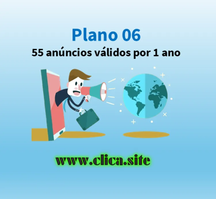 Plano 06 - 55 anúncios válidos por 1 ano
