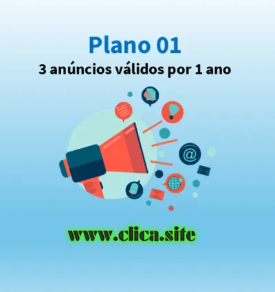 Plano 01 - 3 anúncios válidos por 1 ano