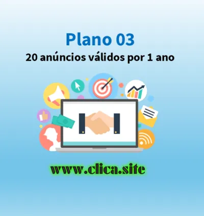 Plano 03 - 20 anúncios válidos por 1 ano